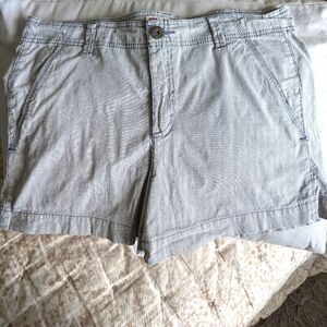 Blue and White Pinstripe Shorts